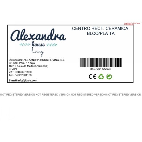 Dekoracja na Stół Alexandra House Living Biały Srebrzysty Ceramika 31 x 14 x 3 cm