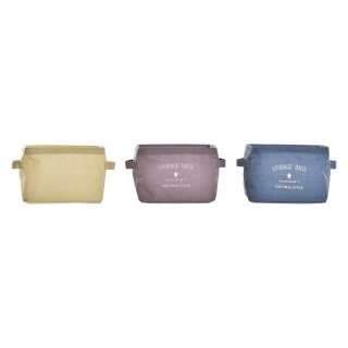 Koszyk DKD Home Decor Żółty Niebieski Kasztanowy Płótno Nowoczesny 20 x 16 x 15 cm (3 Sztuk)