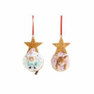 Zawieszka ozdobna DKD Home Decor Boże Narodzenie Żywica (2 pcs) (5.5 x 5 x 9 cm)
