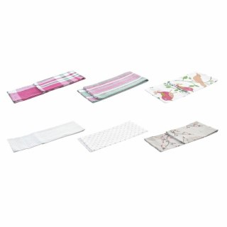 Zestaw ściereczek DKD Home Decor Brązowy Czerwony Kolor Zielony Beżowy 60 x 0,5 x 40 cm Kvety Ptaki