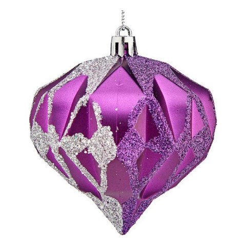 Bombki świąteczne Krist+ Fioletowy Srebrzysty Plastikowy Diament Ø 8 cm 6 Sztuk