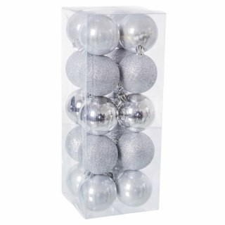 Bombki świąteczne Srebrzysty Plastikowy 6 x 6 x 6 cm (20 Sztuk)