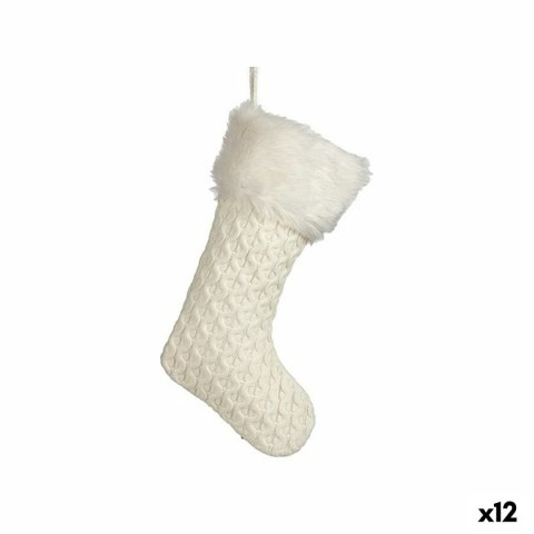 Ozdoby świąteczne Krist+ FG09-20493C Biały Skarpeta Bożonarodzeniowa 28 x 4 x 46 cm (12 Sztuk)