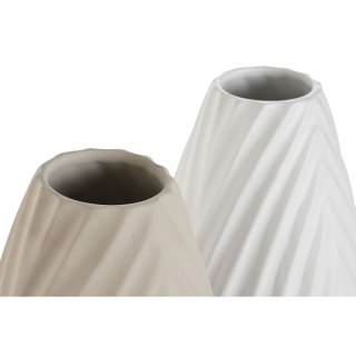 Wazon Home ESPRIT Biały Beżowy Kamionka Styl rzemieślniczy 24 x 24 x 41 cm (2 Sztuk)