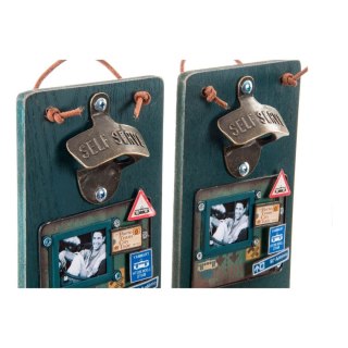 Otwieracz do butelek DKD Home Decor Self Serve Drewno Metal (2 pcs) (26 x 12 x 9 cm)