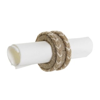 Pierścień na serwetki DKD Home Decor Naturalny Juta Drewno mango 6 x 3 x 6 cm 4 Części