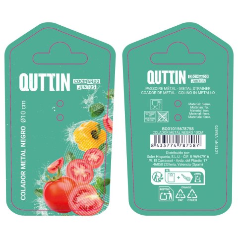 Sitko Quttin Czarny Metal Ø 10 cm (24 Sztuk)