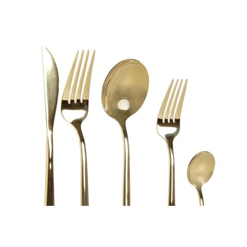 Zastawa stołowa DKD Home Decor Złoty Stal nierdzewna 3 x 1,5 x 13 cm 20 Części