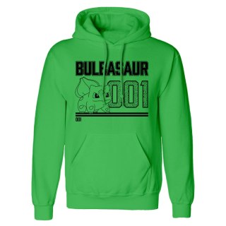 Bluza z kapturem Unisex Pokémon Bulbasaur Line Art Kolor Zielony - M