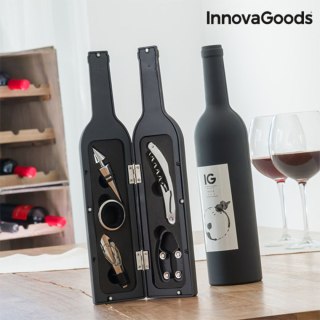 Etui na Wino Butelka InnovaGoods Czarny Metal Stal nierdzewna (Odnowione B)
