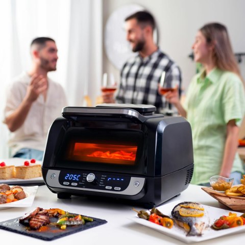 Frytkownica na gorące powietrze z grillem, akcesoriami i książką kucharską InnovaGoods Fryinn 12-in-1 6000 Czarny Stal 3400 W 6