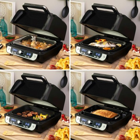 Frytkownica na gorące powietrze z grillem, akcesoriami i książką kucharską InnovaGoods Fryinn 12-in-1 6000 Czarny Stal 3400 W 6