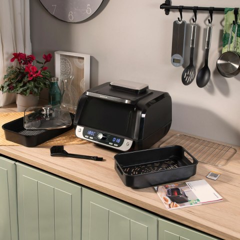 Frytkownica na gorące powietrze z grillem, akcesoriami i książką kucharską InnovaGoods Fryinn 12-in-1 6000 Czarny Stal 3400 W 6