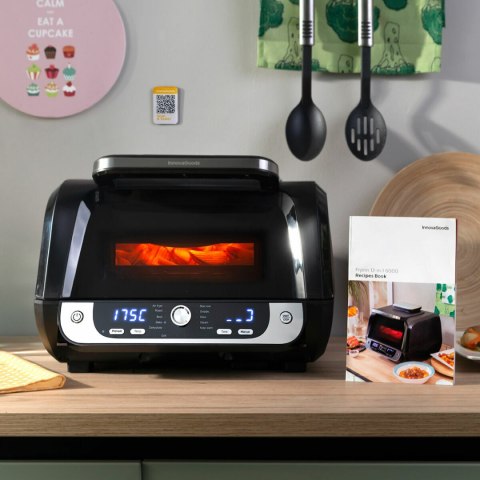 Frytkownica na gorące powietrze z grillem, akcesoriami i książką kucharską InnovaGoods Fryinn 12-in-1 6000 Czarny Stal 3400 W 6