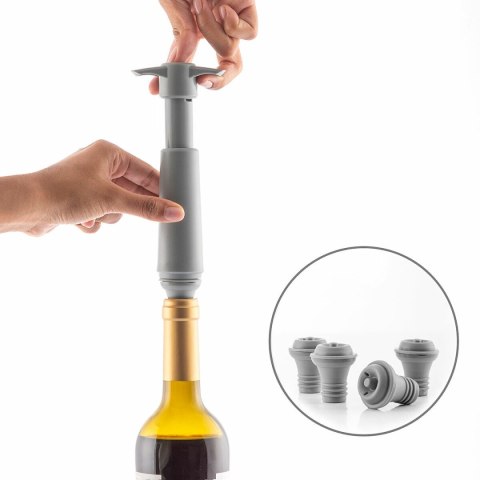 Pompa próżniowa i korki do wina Winuum InnovaGoods (4 zatyczki)