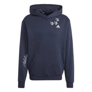 Bluza z kapturem Męska Adidas Bl Fl Hd Q3 Fl Granatowy