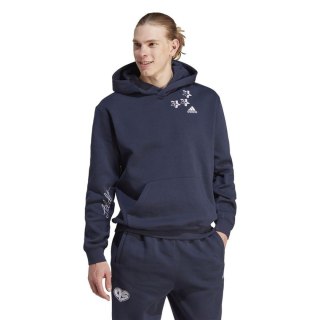 Bluza z kapturem Męska Adidas Bl Fl Hd Q3 Fl Granatowy