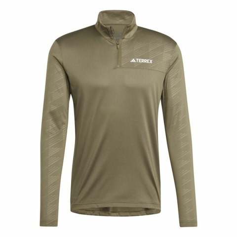 Bluza bez kaptura Męska Adidas Mt Half Zi Ls Brązowy - S