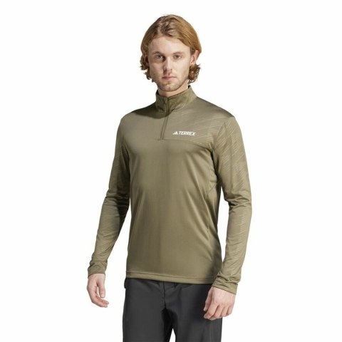 Bluza bez kaptura Męska Adidas Mt Half Zi Ls Brązowy - S