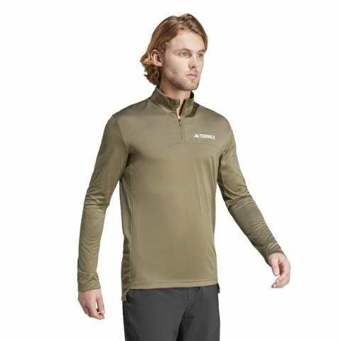 Bluza bez kaptura Męska Adidas Mt Half Zi Ls Brązowy - S