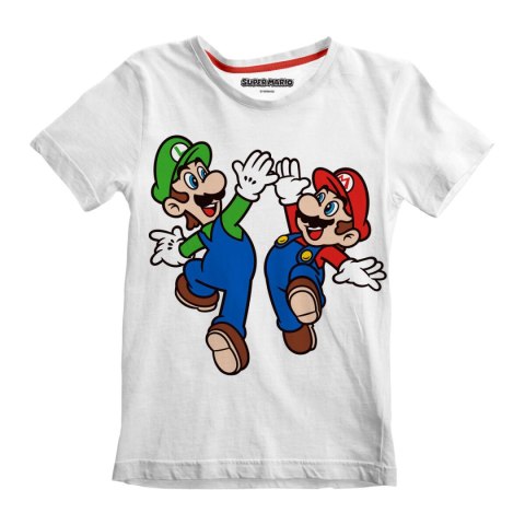 Koszulka z krótkim rękawem dla dzieci Super Mario Mario and Luigi Biały - 3-4 lata