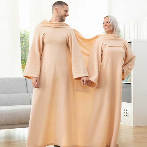 Podwójny kocyko-szlafrok z kieszenią Doublanket InnovaGoods - Niebieski