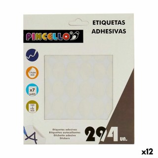 Etykiety samoprzylepne Pincello Biały 17 x 4 x 19 cm 17 x 24 mm Owalne (12 Sztuk)