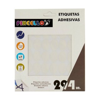 Etykiety samoprzylepne Pincello Biały 17 x 4 x 19 cm 17 x 24 mm Owalne (12 Sztuk)