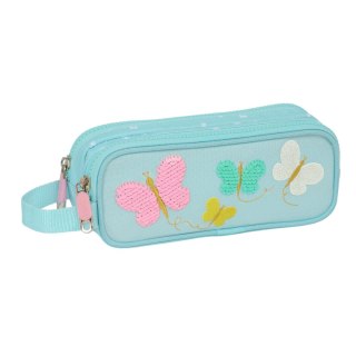 Piórnik Podwójny Moos Butterflies Jasnoniebieski 21 x 8 x 6 cm